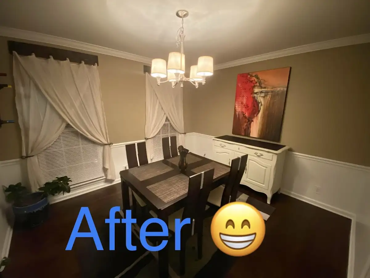 Professional dining room restoration after water damage in Dent